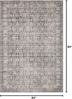 Loloi Amber Lewis Alie Collection ALE-03 Charcoal/Dove 7'-10'' x 7'-10'', .13'' Pile Height, Round Area Rug