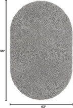 Unique Loom Davos Shag Collection Area Rug - Solid (5' 3" x 8' Oval, Sterling)