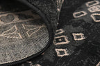 Unique Loom Taftan Collection Border Geometric Tribal Inspired Design Area Rug (8' 0 x 8' 0 Square, Black/ Gray)