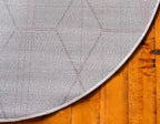 Unique Loom Trellis Frieze Collection Area Rug - Geometric (5' 1" Round Ivory/Gray)