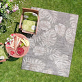 CAMILSON Indoor Outdoor Rug, Beige 7’10”x10’ Leaf Tropical Botanical Area Rugs for Indoor and Outdoor patios, Easy-Cleaning Non-Shedding Living Room, Garden and Kitchen Washable Outside Carpet (8x10)
