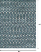 Unique Loom Outdoor Trellis Collection Area Rug - Tribal Trellis (5' 3" x 7' 1" Rectangle Teal/Ivory)