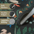 Collive 2x3 Small Entryway Rug, Jungle Animal Washable Kitchen Rugs Soft Non Slip Bathroom Mats, Ultra-Thin Door Mat Indoor Entrance Black Stain Resistant Throw Carpet for Bedroom Entrance