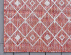 Unique Loom Outdoor Trellis Collection Area Rug - Tribal Trellis (9' x 12' Rectangle, Rust Red/ Ivory)