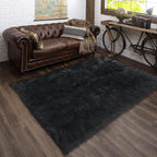 Latepis 4x6 Shag Dark Grey Faux Fur Sheepskin Rug Bedside Plush Rugs Washable Fluffy Rug for Bedroom Dorm Luxury Home Décor, Rectangle