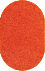 Unique Loom Solid Shag Collection Area Rug (5' 1" x 8' Oval, Tiger Orange)