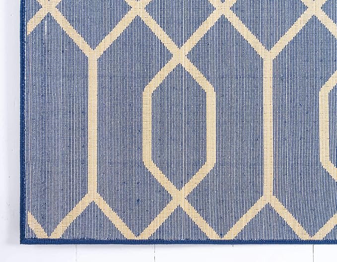 Unique Loom Marilyn Monroe Glam Collection Area Rug - Trellis (5' 1' x 8' Rectangle, Navy Blue Gold/ Gold)