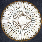 Sn Alef Home Round Designer Rug for Living Room | Handcrafted Black & White Boho Floor Carpet | Modern Ethnic Circular Mat for Home Décor & Meditation Space (White_9x9)