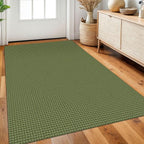 Braided Area Rug 3x5 Ft Washable Rugs for Entryway Non Slip Throw Rugs Boho Door Mat Indoor Entrance Cotton Kitchen Mats Woven Front Door Carpet for Foyer Living Room, Green