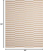 Unique Loom Outdoor Striped Collection Area Rug - Striped (7' 10" x 10' Rectangle Taupe/Ivory)