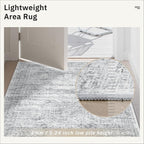 Runner Rug 2'x6' Washable Non-Slip Runner Rugs for Kitchen Bathroom Laundry Room Grey Vintage Floor Carpet Runners for Hallway Entryway