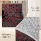 Red Spider Cool Washable Living Room Area Rug, Low Profile Abstract Pattern, 3x5 Non-Slip Backing Carpet for Kitchen, Bedroom, Dining Room