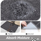 BEQHAUSE Dog Door Mat for Muddy Paws 24"x36" Dirt Trapper Absorbent Doormat Non Slip Entryway Rugs Washable Stain Resistant Welcome Floor Mat Soft Low-Profile for Front Back Door, Dark Grey