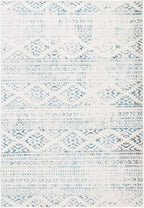 SAFAVIEH Area Rug 9x12 - Tulum Collection - Large - Ivory & Turquoise, Moroccan Boho Tribal Design, Non-Shedding & Easy to Clean, Ideal for Living Room, Bedroom, Dining Space (TUL272E)