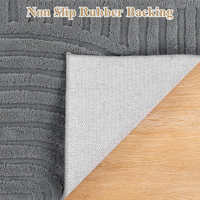 Pauwer 5x7 Washable Area Rugs for Living Room Modern Grey Solid Color Soft Fluffy Rugs for Bedroom Non Slip Boho Accent Indoor Mat Floor Carpet Cover for Kids Room Dining Room Kitchen Office