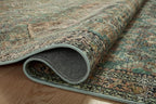 Loloi Magnolia Home by Joanna Gaines Sinclair Collection SIN-03 Turquoise/Multi 5'-0" x 7'-0", .25" Pile Height, Machine Washable, Area Rug