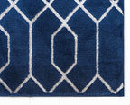 Unique Loom Marilyn Monroe Glam Collection Area Rug - Trellis (2' x 6' Runner, Navy Blue Silver/ Silver)