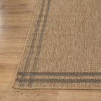 Easy Jute Rugs 2x7 Bordered Natural Color Living Room Indoor Outdoor Runner Rug for Patio and Kitchen Rug High Traffic Washable Easy to Clean Solid Boho Woven Design Outside Carpet (2 x 7)