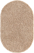 Unique Loom Solid Shag Collection Area Rug (3' 3" x 5' 3" Oval, Taupe)
