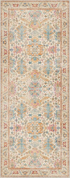 Bavni Runner Rug, Machine Washable Rugs for Bedroom 2x5, Non Slip Boho Rugs with Rubber Backing, Ultra-Thin Folable Rug Runner for Hallways Bathroom, Turmeric