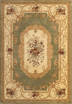 Unique Loom Versailles Collection Traditional Classic Floral Motif Area Rug (10' 0 x 14' 0 Rectangular, Green/Ivory)