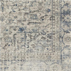 RUGGABLE Washable Vintage Area Rug – Kamran Blue Quartz 6x9, Stain-Resistant, Non-Slip – Medium Machine Washable Rugs for Living Room, Bedroom, Hallway, Entryway & Office–with Standard Pad