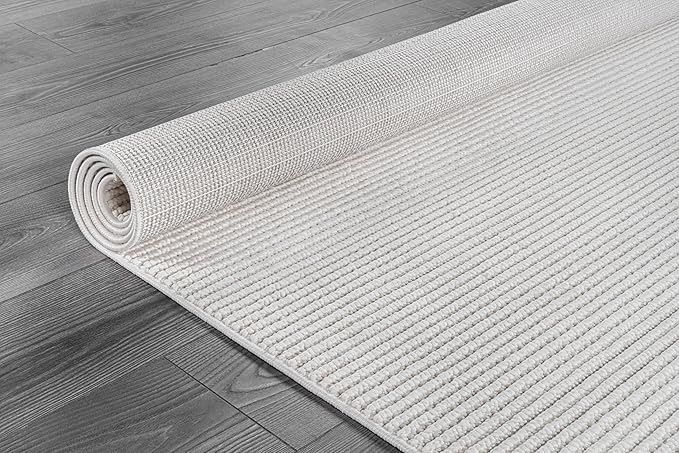 Beverly Rug Micro Loop Large Area Rug White 9x12 Modern Luxury Trellis Geometric Durable Indoor Area Rugs for Living Dining Room Office Stain Resistant Non Shedding Casual Indoor Carpet White 9 x 12