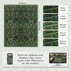8x10 Washable Area Rug for Living Room, Large Vintage Dark Green Floral Rugs, Soft Non-Slip Stain Resistant Boho Lightweight Carpet for Bedroom Dining Room Nursery Home Office