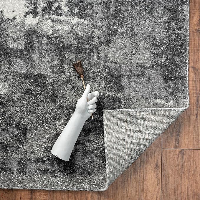 LUXE WEAVERS Euston Collection 7681 Dark Grey 5x7 Modern Abstract Area Rug