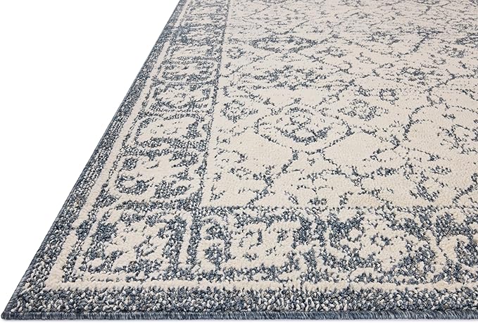 Loloi Magnolia Home by Joanna Gaines Gigi Collection GIG-02 Ivory/Blue 7'-10" x 10' Area Rug