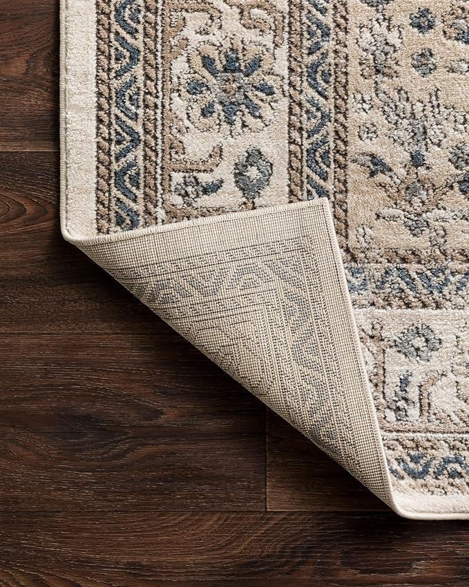 Loloi Teagan Collection TEA-02 Oatmeal/Ivory 2'-8" x 4' Accent Rug, Large, Soft Neutral Rug, High-Traffic for Living Room, Bedroom, Home Office, Dining Area