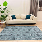 Alfa Rich 3x10 Bluish Gray Washable Area Rugs for Living Room Hallway Kitchen Decor Cotton Runner