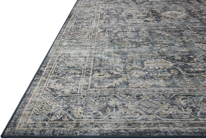 Loloi Amber Lewis Josie Collection JOS-01 Ocean/Natural 2'-0" x 5'-0", .13" Pile Height, Low Profile, Machine Washable, Accent Rug