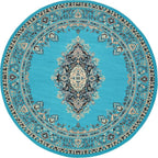 Unique Loom Reza Collection Traditional Persian Style Area Rug, 8' 0" x 8' 0", Turquoise/Ivory