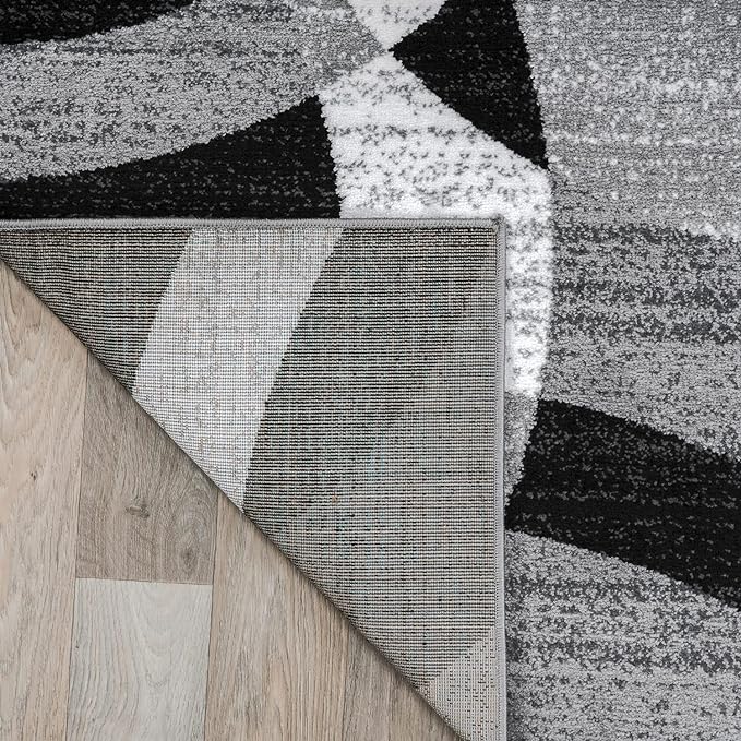 Rugshop Contemporary Abstract Circles Perfect for high Traffic Areas of Your Living Room,Bedroom,Home Office,Kitchen Runner Rug 2'7" x 6' Gray