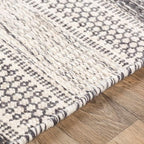 Mark&Day Wool Rugs, 4x6 Marvelle Global Medium Gray Area Rug, Black Ivory Carpet for Living Room, Bedroom or Kitchen (3'6" x 5'6")