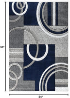 GLORY RUGS Area Rug Modern Soft Hand Carved Contemporary Floor Carpet with Premium Fluffy Texture for Indoor Living Dining Room and Bedroom Area (2x3, Navy)