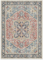 RUGGABLE Washable Vintage Area Rug – Kamran Cayenne Red 5x7, Stain-Resistant, Non-Slip – Medium Machine Washable Rugs for Living Room, Bedroom, Hallway, Entryway & Office–with Cushioned Pad