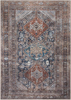 Keen Home Design 8x10 Rug - Machine Washable Area Rug with Non-Slip Backing, Ideal for Living Room, Dining Room, Bedroom - Vintage, Easy Clean, Durable, Low Pile - (8' x 10')