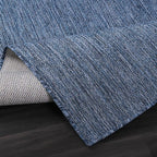 Beverly Rug Indoor Outdoor Rug 8x10, Washable Outside Carpet for Patio, Deck, Porch, Solid Modern Area Rug, Water Resistant, Azure Blue