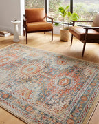 Loloi Jocelyn Collection JOC-03 Mist/Multi 6'-7" x 9'-7" .38" Thick Area Rug