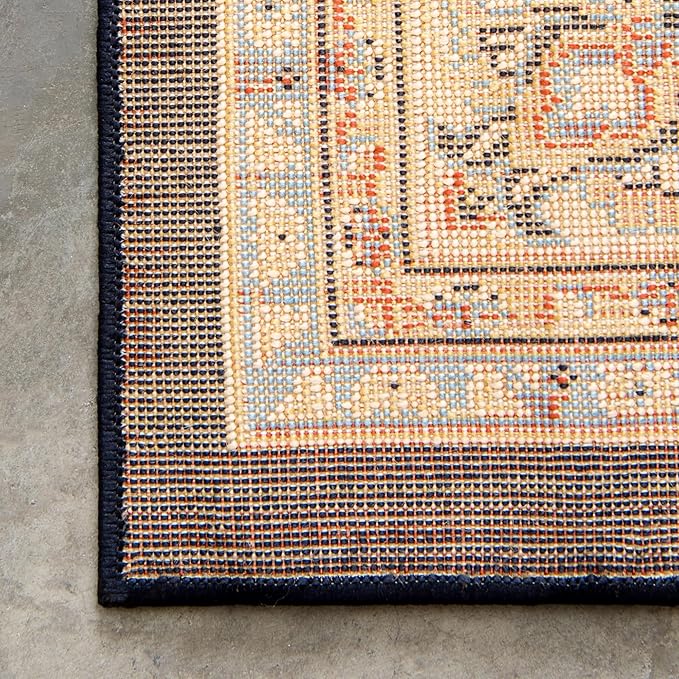 Unique Loom Sialk Hill Collection Area Rug - Washington (4' 1" x 6' 1" Rectangle Navy Blue/Cream)