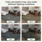 Bavni Washable Rugs 8x10-Machine Washable Rug Lightweight Low Pile, Vintage Floral Rug Non-Shedding Distressed Throw Carpet for Living Room Bedroom Office, Dark Green
