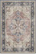 RUGGABLE Washable Area Rug – Kamran Royal Blue 4x6, Stain-Resistant, Non-Slip – Medium Machine Washable Rugs for Living Room, Bedroom, Hallway, Entryway & Office–with Cushioned Pad