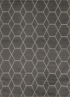 Unique Loom Trellis Frieze Collection Area Rug - Geometric (9' x 12' 2", Dark Gray/ Ivory)