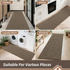 BEQHAUSE Hallway Runner Rugs 2x6, Hallway Rug Non-Slip Washable(Rolled-Up NO Creases), Runner Rug Absorbent Stain Resistant Hall Rug Carpet Runner, Entryway Rugs Floor Mat Laundry Room Rugs, Brown
