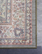 Unique Loom Reza Collection Traditional Persian Style Area Rug, 4 x 6 ft, Olive/Ivory