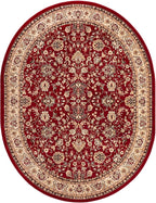 Unique Loom Sialk Hill Collection Area Rug - Washington (7' 11" x 10' Oval Burgundy/Cream)