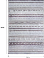 Alfa Rich 3x5 Gray Off White Washable Area Rugs for Living Room Bedroom Kitchen Decor Cotton Runner