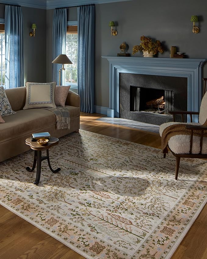 Loloi Rifle Paper Co. Canopy Collection CNP-01 Cream 2'-3" x 3'-9" Accent Rug